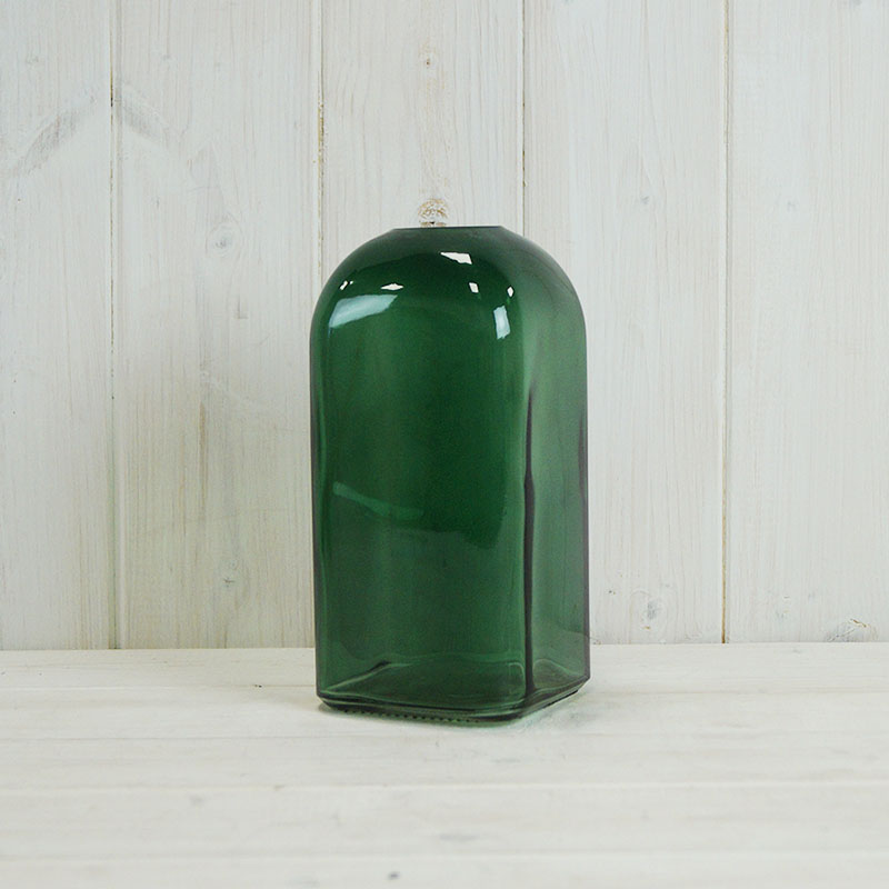 Green Square Bottle Vase (H17.8cm) detail page